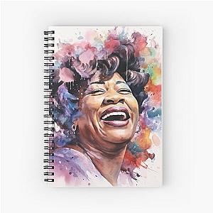 Ella Fitzgerald Portrait - Soulful Singer - Watercolor - Digital Print Spiral Notebook