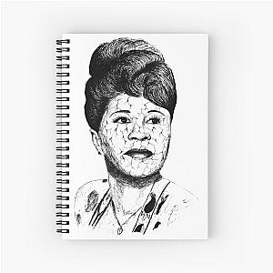 Poor Ella Fitzgerald Black Portrait Pen Drawing Transparent Spiral Notebook