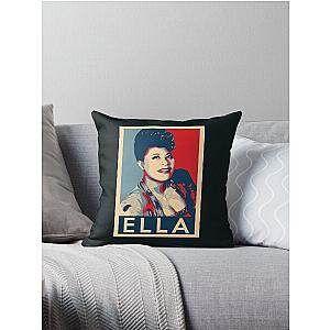 Ella Fitzgerald Hope Poster - Sizes of Jazz History Poster Throw Pillow