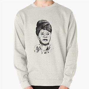 Poor Ella Fitzgerald Black Portrait Pen Drawing Transparent Pullover Sweatshirt