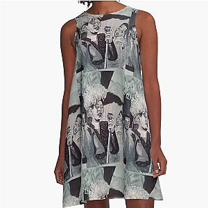 Ella in Ink, fragmented you reveal grid process  A-Line Dress