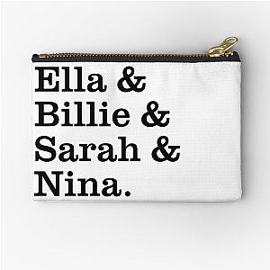 Jazz Icons in Monochrome - Ella, Billie, Sarah, Nina Zipper Pouch