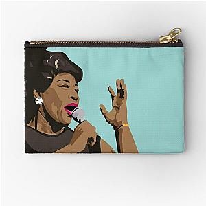 Ella Portrait - on blue Zipper Pouch