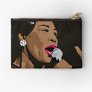 Ella Portrait - on black Zipper Pouch