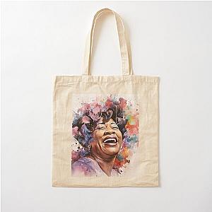 Ella Fitzgerald Portrait - Soulful Singer - Watercolor - Digital Print Cotton Tote Bag