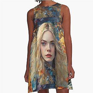 Colorful picture of Elle Fanning in A-Line Dress