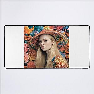 Flower world with Elle Fanning desk mat