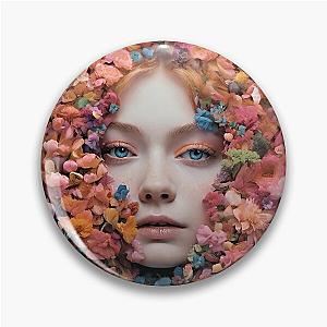 Elle Fanning face between flowers Pin