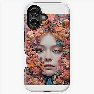 Elle Fanning face between flowers iPhone Tough Case