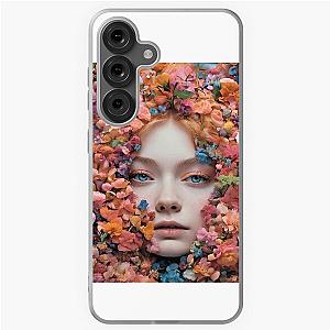 Elle Fanning face between flowers Samsung Galaxy Soft Case