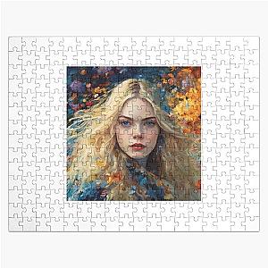 colorful picture with Elle Fanning Jigsaw Puzzle