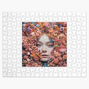 Elle Fanning face between flowers Jigsaw Puzzle
