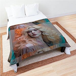 Soft image with Elle Fanning comforter