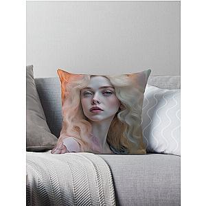 Soft image with Elle Fanning throw pillow