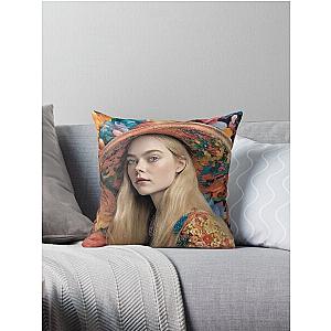 Flower world with Elle Fanning Throw Pillow becomes 
Flower world with Elle Fanning Throw Cushion.