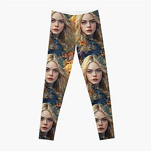 Colorful picture with Elle Fanning leggings