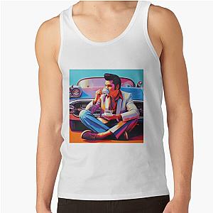 Elvis drinking tea in front of a car Tank Top RB0712