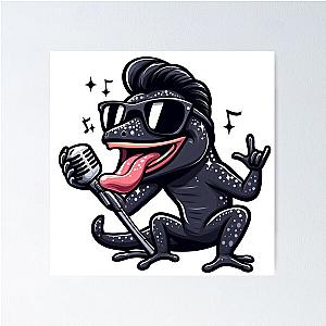 Rockin' Reptile Crooner: The ElvisInspired Gecko with a Playful Twist Poster RB0712