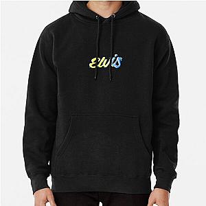 Graffiti Pastel Rainbow Elvis Name Label (Black) Pullover Hoodie RB0712