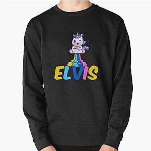 Unicorn Poop Rainbow  Elvis Name Label (Black) Pullover Sweatshirt RB0712