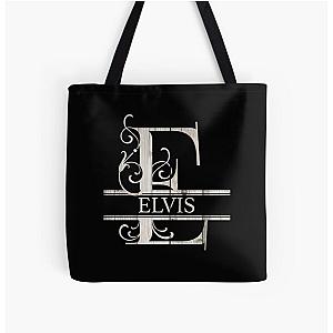 Elvis Name  Wood Style  Monogram Letter E The Elvis Name Gift For Elvis All Over Print Tote Bag RB0712