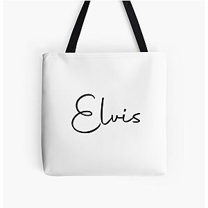 Elvis Cursive Name Label All Over Print Tote Bag RB0712