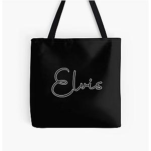 Elvis Cursive Name Label (Black) All Over Print Tote Bag RB0712