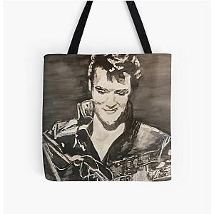 Dear Elvis   Fruitcake painting of the King  in his black leather days All Over Print Tote Bag RB0712