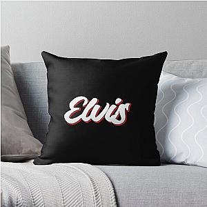 Retro Elvis Name Label (Black) Throw Pillow RB0712