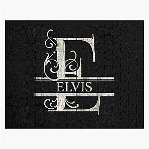 Elvis Name  Wood Style  Monogram Letter E The Elvis Name Gift For Elvis Jigsaw Puzzle RB0712