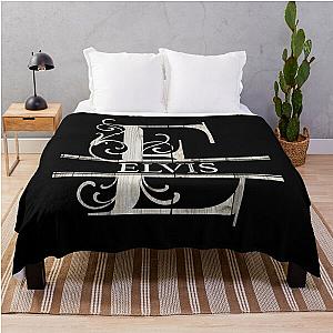 Elvis Name  Wood Style  Monogram Letter E The Elvis Name Gift For Elvis Throw Blanket RB0712