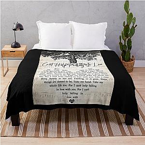 Elvis Presley  Can't Help Falling In Love Lyrics Lovers Throw Blanket RB0712