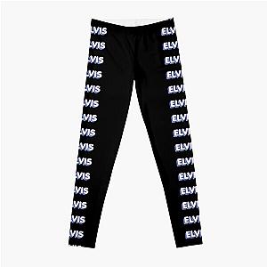 Blue Layers Elvis Name Label (Black) Leggings RB0712