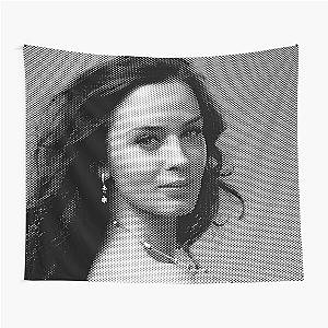 Emily Blunt Black & White Portrait Made Of Dots Tapestry