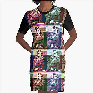 Emily Blunt Pop Art Graphic T-Shirt Dress