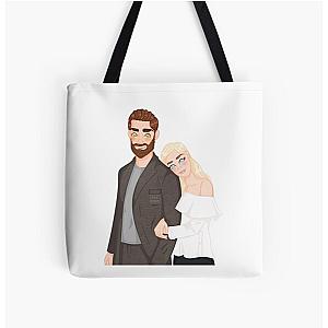 Emily Blunt & John Krasinski All Over Print Tote Bag