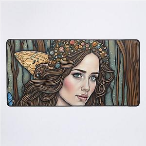 Emily Blunt as a fairy in the woods Desk Mat