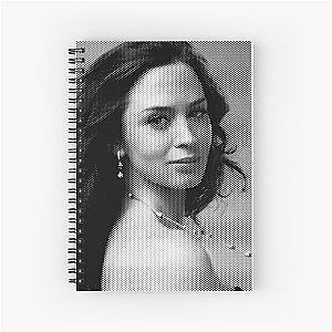 Emily Blunt Black & White Portrait Made Of Dots Spiral Notebook