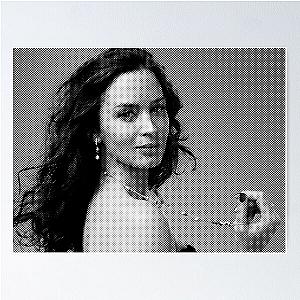 Emily Blunt Black & White Portrait Made Of Dots Poster