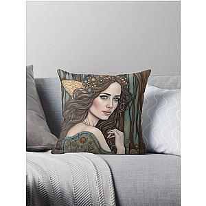 Emily Blunt as a fairy in the woods Throw Pillow