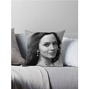 Emily Blunt Black & White Portrait Made Of Dots Throw Pillow