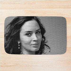 Emily Blunt Black & White Portrait Made Of Dots Bath Mat