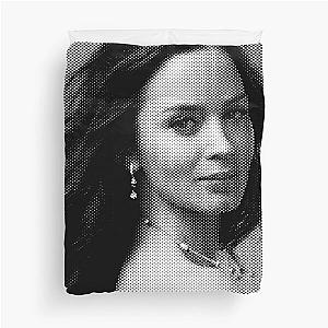 Emily Blunt Black & White Portrait Made Of Dots Duvet Cover