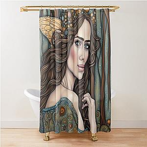 Emily Blunt as a fairy in the woods Shower Curtain