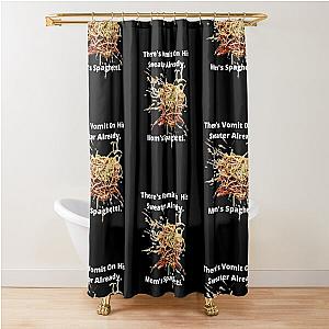 Eminem Spaghetti Meme (black) -   Meme Shower Curtain