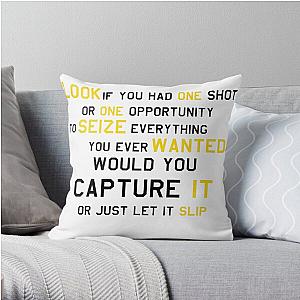 Eminem Pillows - EMINEM MOTIVATIONNAL SHIRT BLACK&amp;YELLOW Throw Pillow RB0704