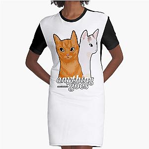 Anything Goes Emma Chamberlain Merch Anything Goes Cats Graphic T-Shirt Dress