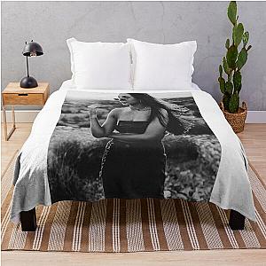 Emma Chamberlain Black and White photo Throw Blanket