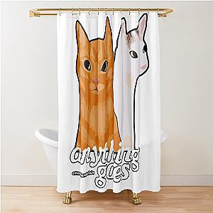 Anything Goes Emma Chamberlain Merch Anything Goes Cats Shower Curtain