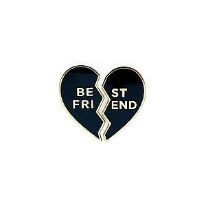 Love Enamel Pin - Best Friends Heart Black Enamel Pin OE2109